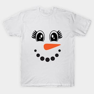 Snowman Face Christmas T-Shirt